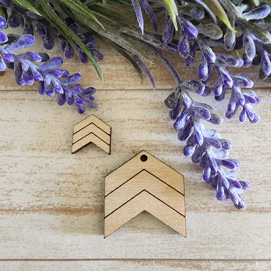 Triple Chevron Stud & Drop