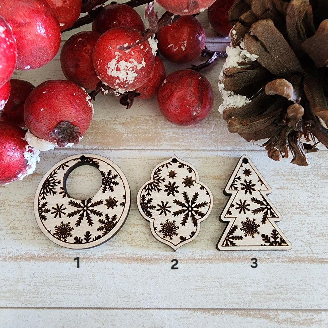 Christmas Fancy Snowflake Collage Bordered Drops