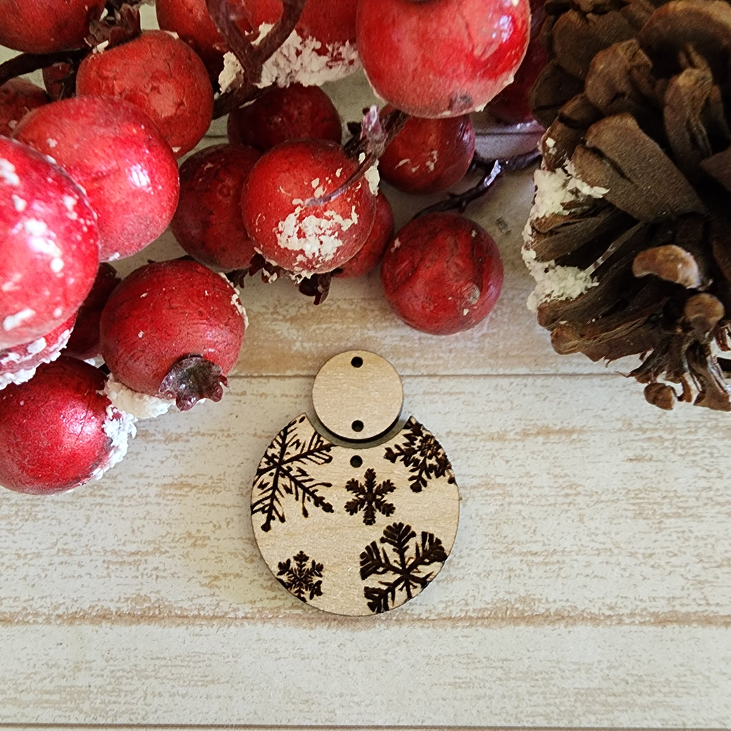 Christmas Snowflake Collage 2 Piece Round Drop