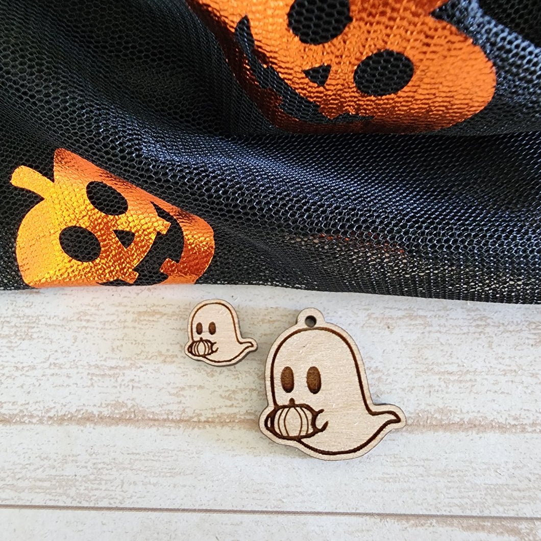 Halloween Ghost with Pumpkin Stud & Drop