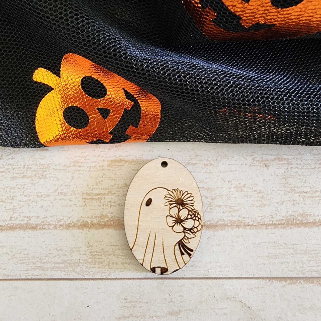 Halloween Ghost with Surprise Bouquet Oval Drop