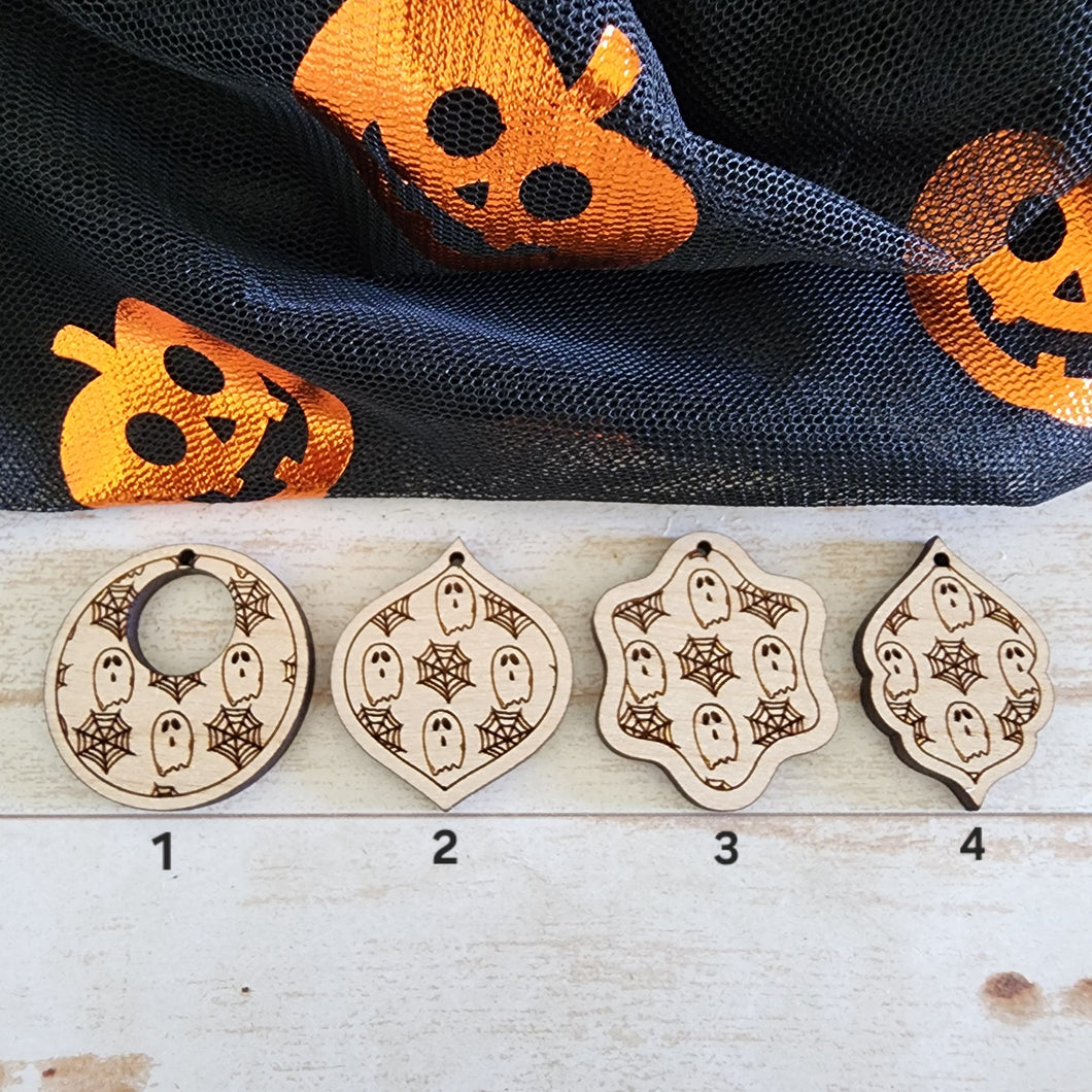 Halloween Ghosts & Spiderwebs Bordered Drops