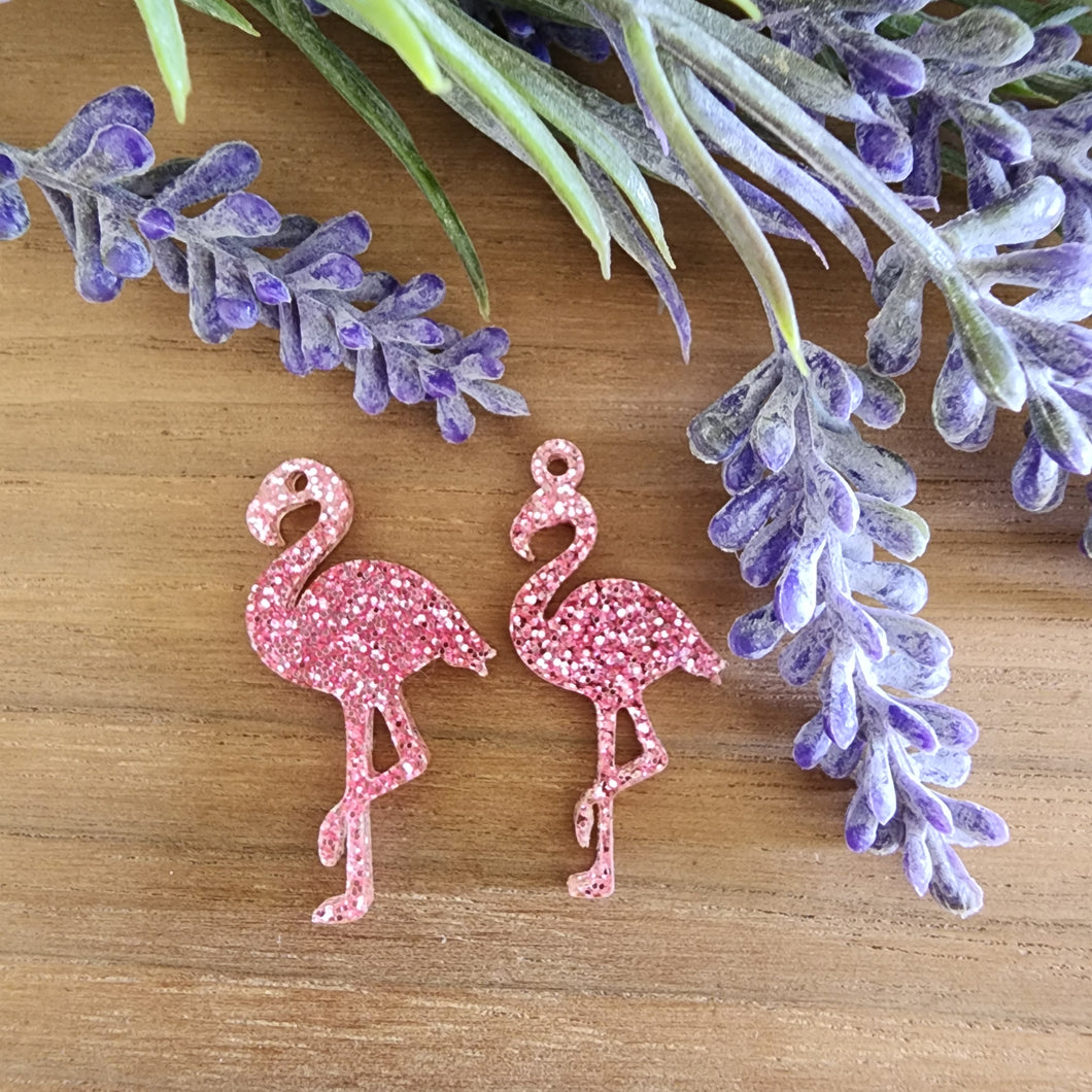 Flamingo Silhouette Acrylic Earrings