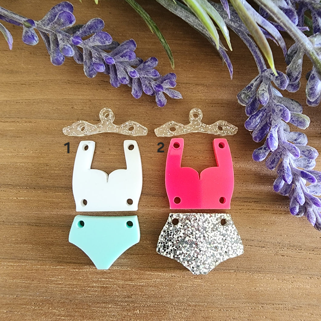 Summer Bikini & Hanger Acrylic Drops