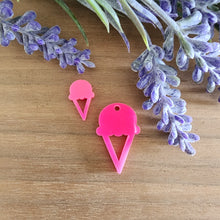 Load image into Gallery viewer, Ice Cream Cone Acrylic Stud &amp; Drop
