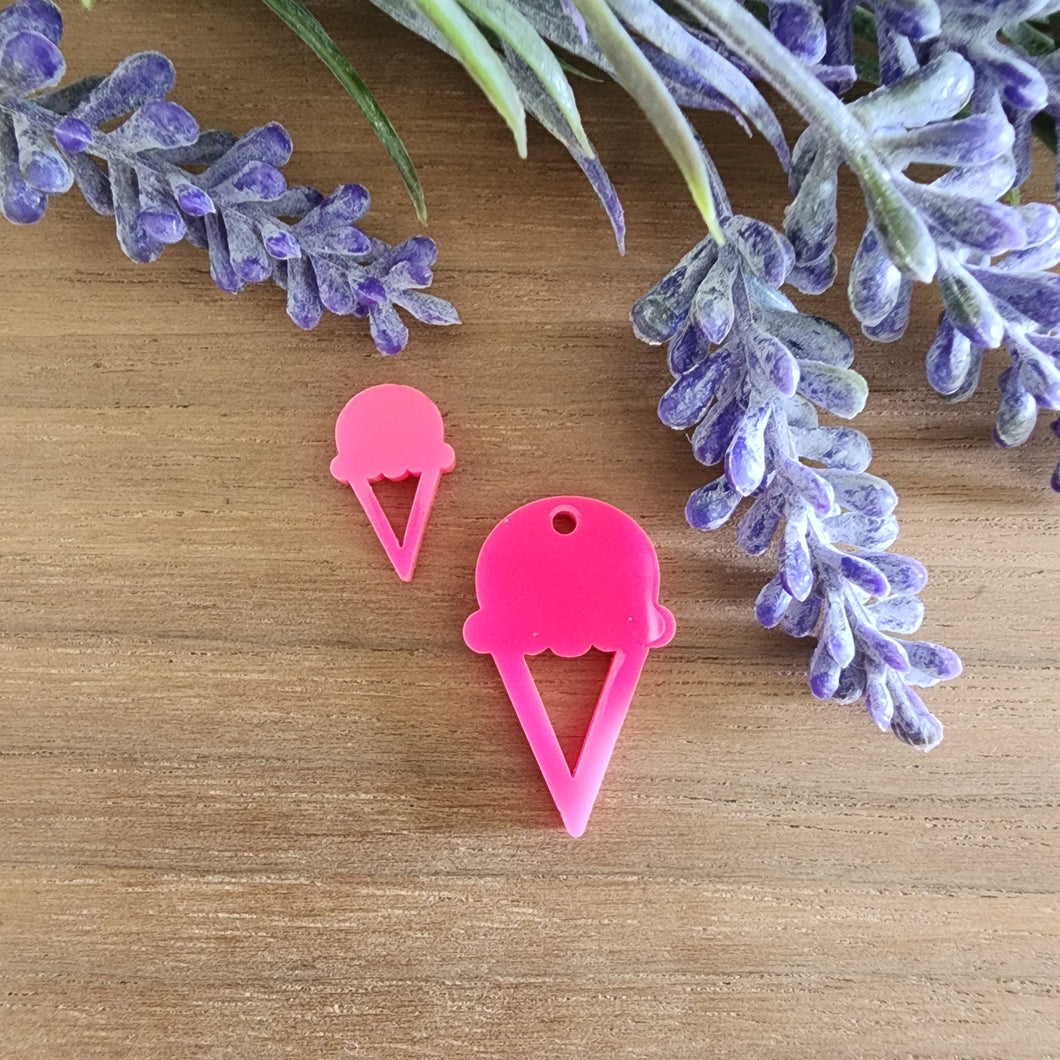 Ice Cream Cone Acrylic Stud & Drop