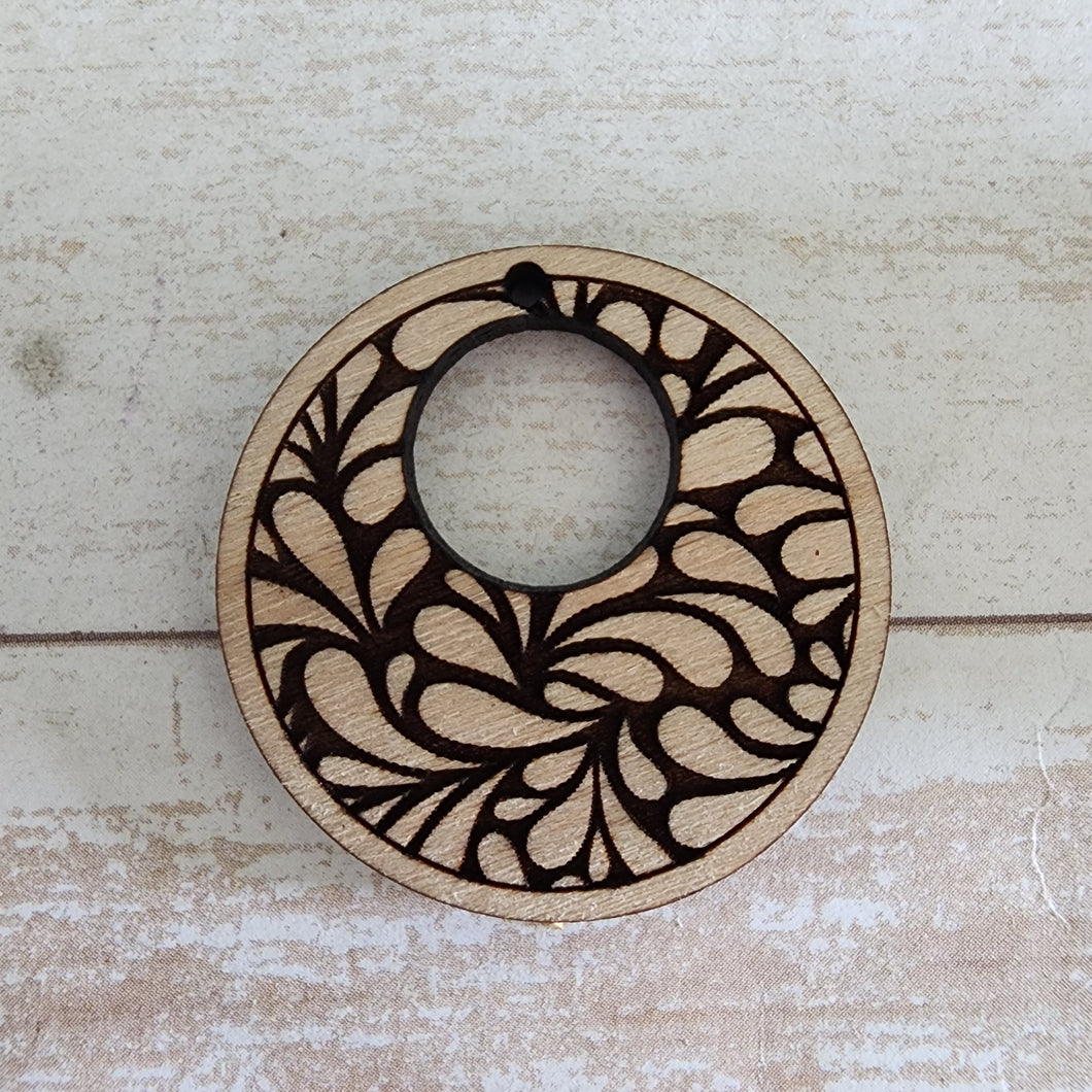 Abstract Droplets Bordered Cutout Round Drops
