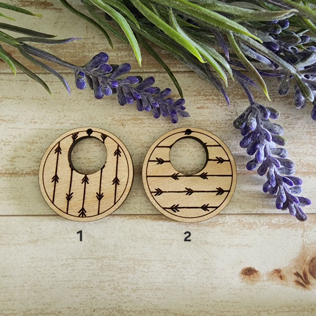 Boho Vertical & Horizontal Arrows Bordered Cutout Round Drops