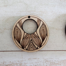 Load image into Gallery viewer, Boho Leaves Bordered Cutout Round Drops
