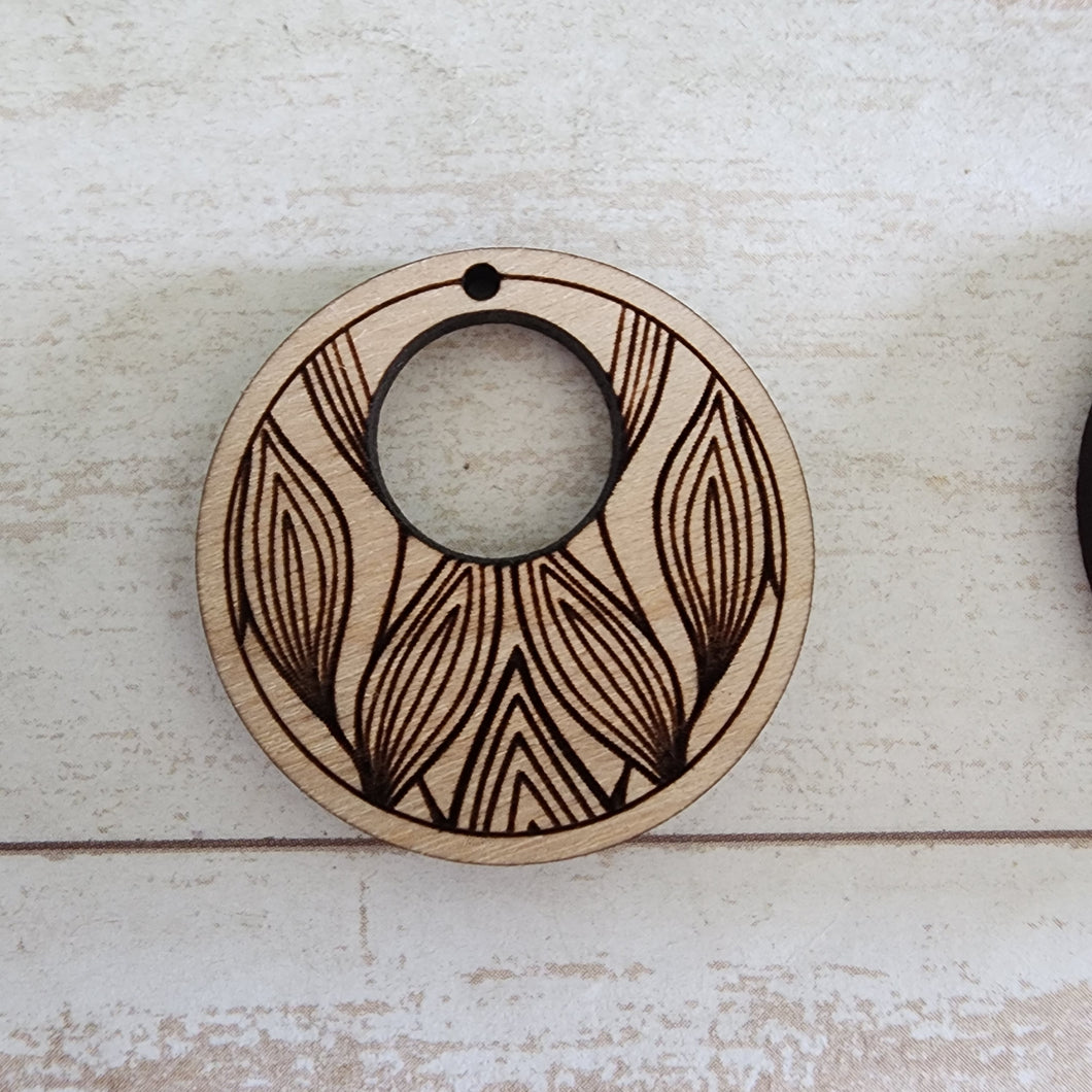 Boho Leaves Bordered Cutout Round Drops