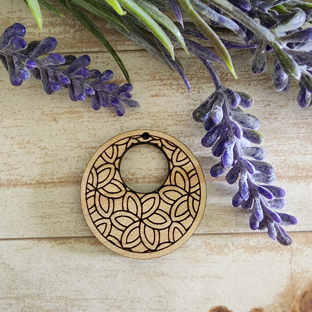Geo Flower Bordered Cutout Round Drop