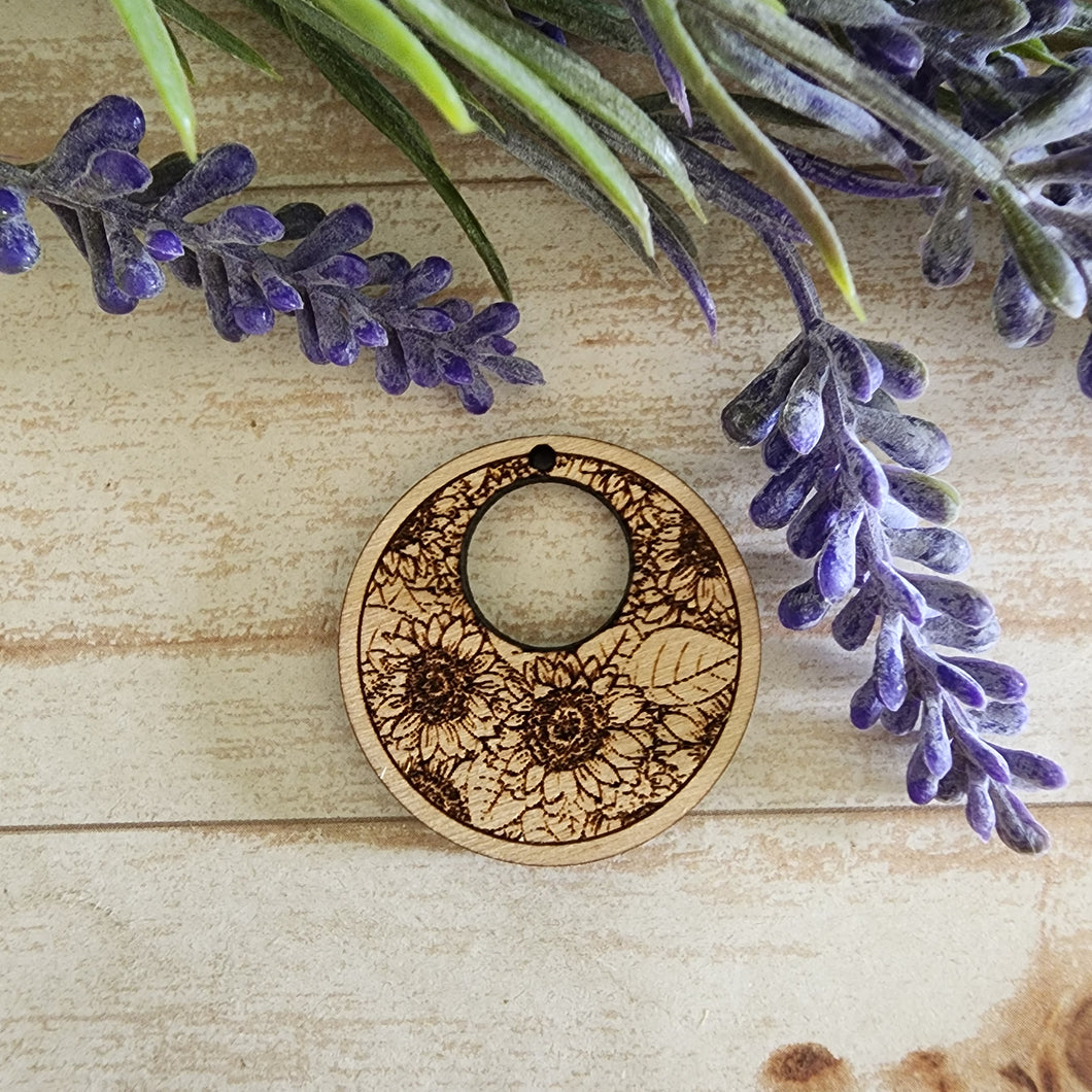 Sunflowers Bordered Cutout Round Drop