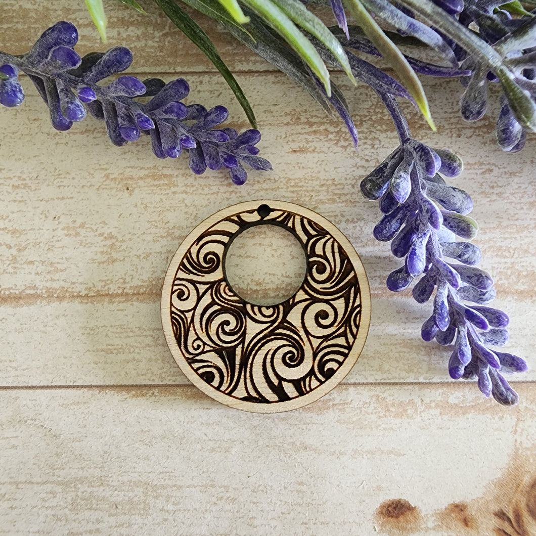 Swirls Bordered Cutout Round Drop