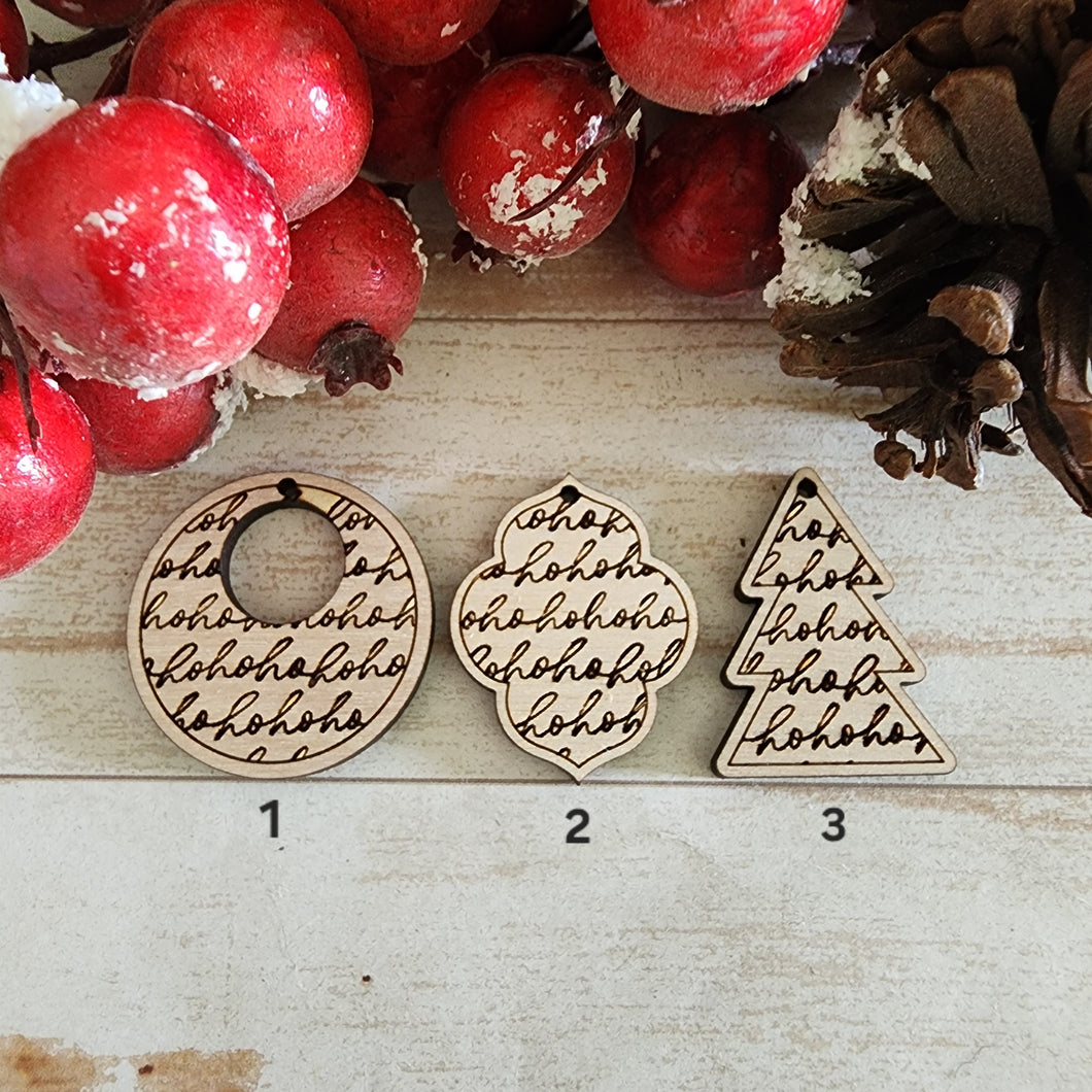 Christmas Ho, Ho, Ho Script Bordered Drops