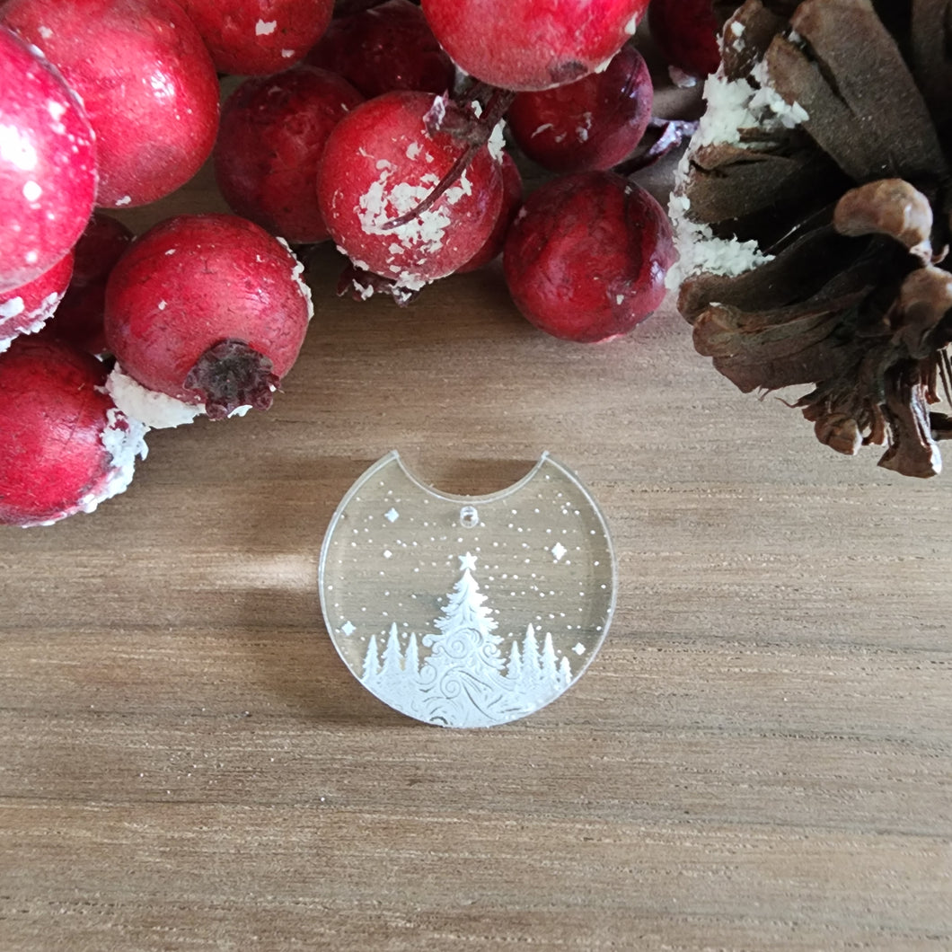 Christmas Forest Acrylic Deep Cutout Round Drop