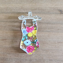 Load image into Gallery viewer, Patterned Acrylic One Piece Swimsuit &amp; Hanger Drops
