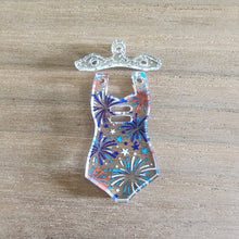 Load image into Gallery viewer, Patterned Acrylic One Piece Swimsuit &amp; Hanger Drops
