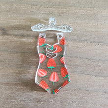 Load image into Gallery viewer, Patterned Acrylic One Piece Swimsuit &amp; Hanger Drops
