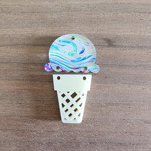 Load image into Gallery viewer, Patterned Acrylic Ice Cream Cones 2 Piece Drops
