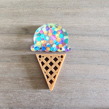 Load image into Gallery viewer, Patterned Acrylic Ice Cream Cones 2 Piece Drops
