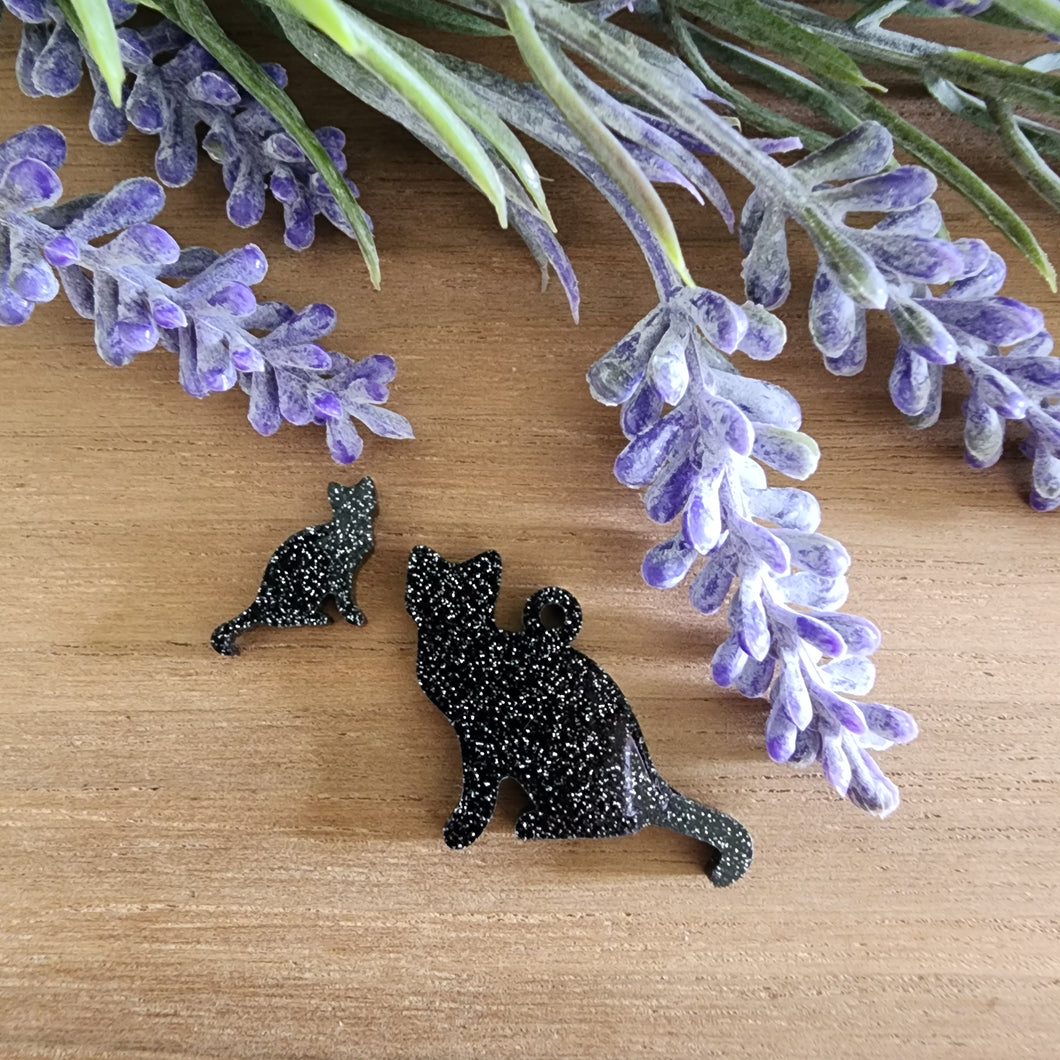 Cat Silhouette Acrylic Stud & Drop