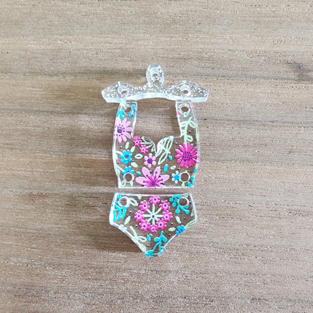 Patterned Acrylic Bikini & Hanger Drops