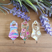 Load image into Gallery viewer, Patterned Acrylic One Piece Swimsuit Drops
