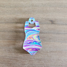 Load image into Gallery viewer, Patterned Acrylic One Piece Swimsuit Drops
