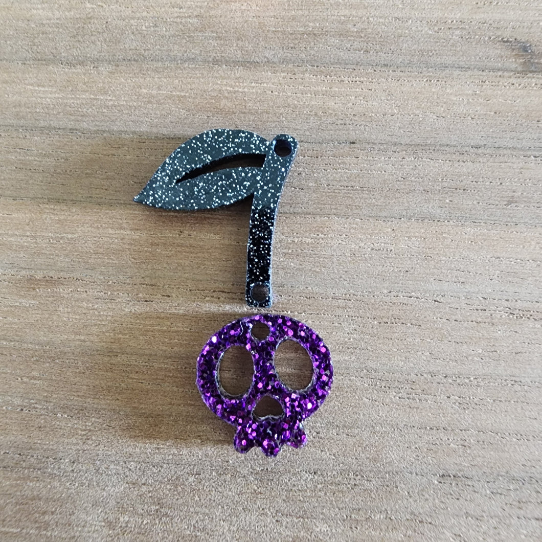 Halloween Skull Cherries Acrylic 2 Piece Drops