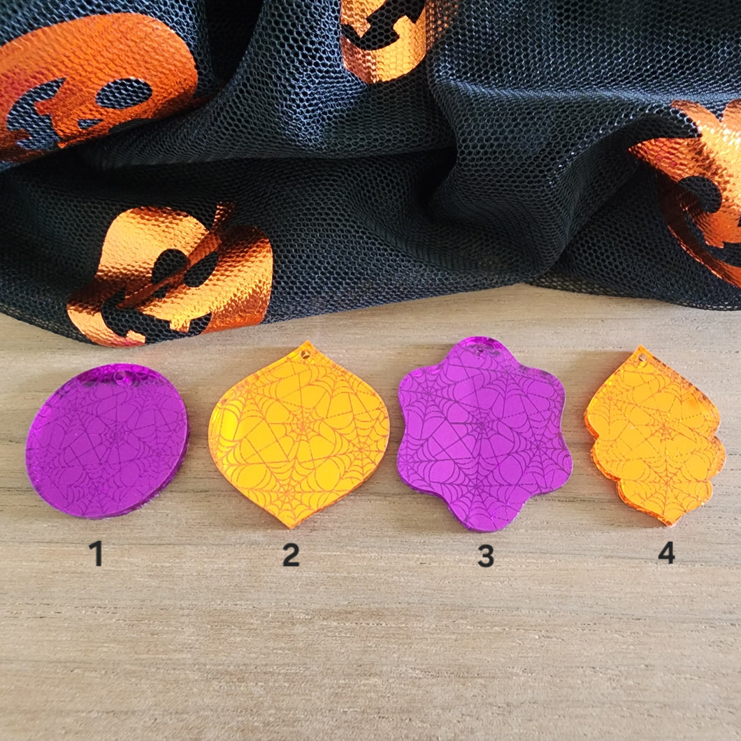 Halloween Spiderwebs Mirror Acrylic Drops