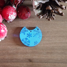 Load image into Gallery viewer, Christmas Snowflake Collage Mirror Acrylic Round with Deep Cutout
