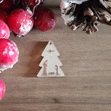 Load image into Gallery viewer, Christmas Nativity Tree Mirror Acrylic Drop
