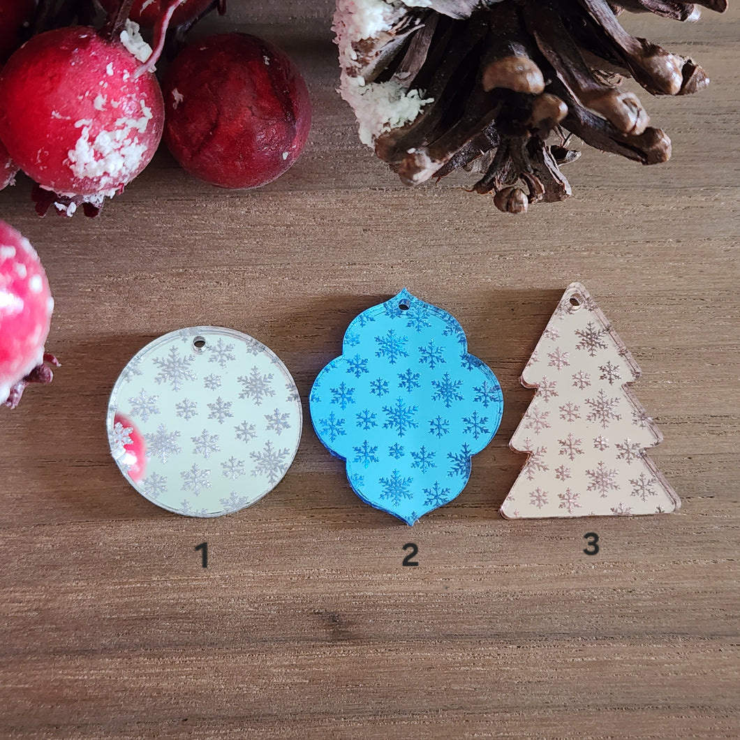 Christmas Snowfall Mirror Acrylic Drops