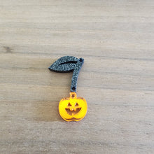 Load image into Gallery viewer, Halloween Jack o&#39; Lantern Cherries Acrylic 2 Piece Drops
