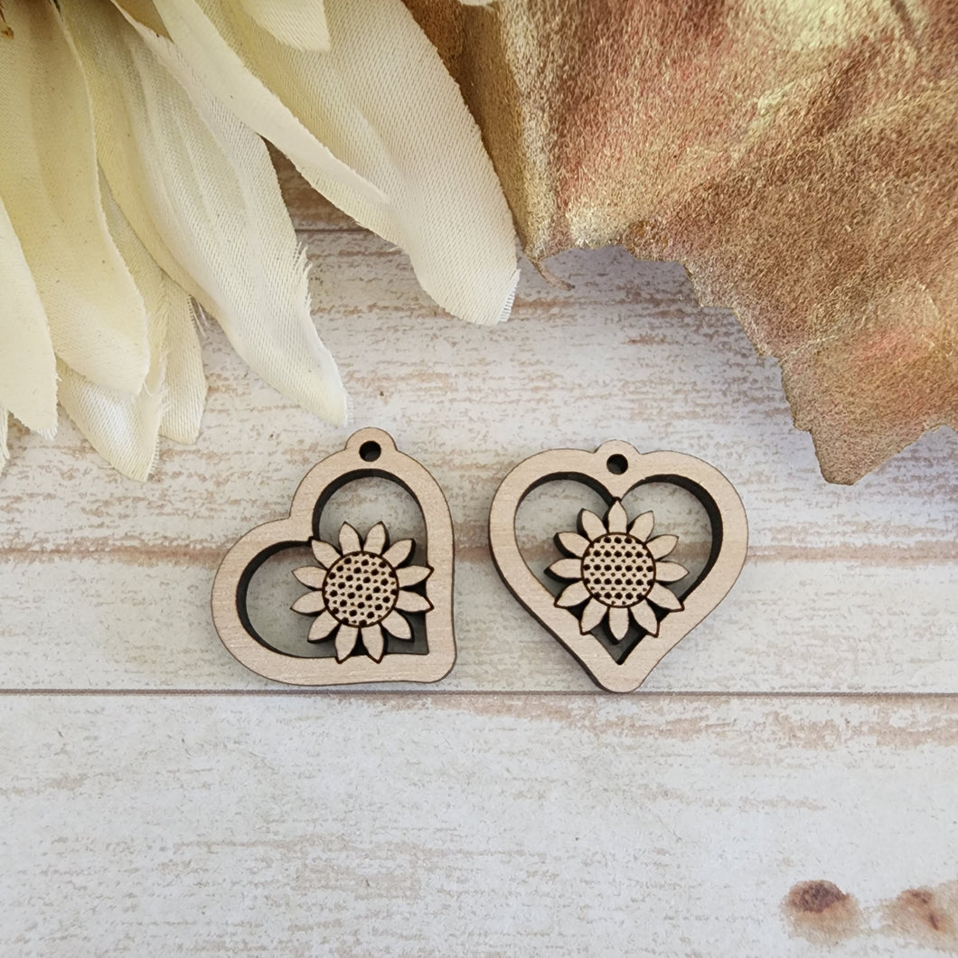 Fall Classic Sunflower Cutout Heart Drops