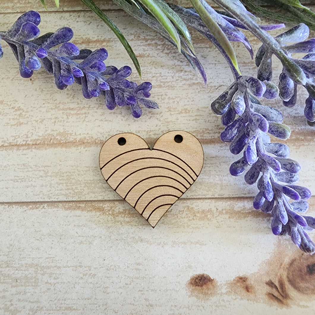 Rainbow Heart Double Hole Drop