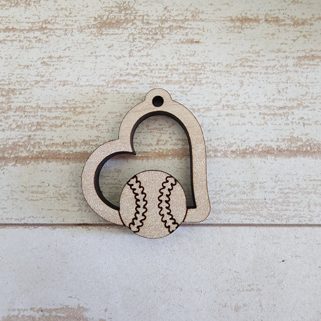 Sports Ball Cutout Heart Drops (Side Hole)