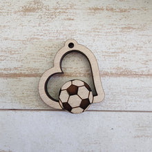 Load image into Gallery viewer, Sports Ball Cutout Heart Drops (Side Hole)
