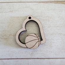 Load image into Gallery viewer, Sports Ball Cutout Heart Drops (Side Hole)
