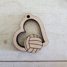 Load image into Gallery viewer, Sports Ball Cutout Heart Drops (Side Hole)
