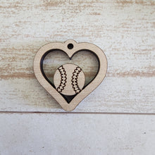 Load image into Gallery viewer, Sports Ball Cutout Heart Drops (Center Hole)
