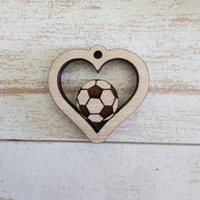 Load image into Gallery viewer, Sports Ball Cutout Heart Drops (Center Hole)
