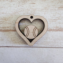 Load image into Gallery viewer, Sports Ball Cutout Heart Drops (Center Hole)

