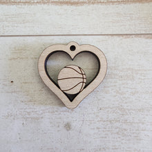 Load image into Gallery viewer, Sports Ball Cutout Heart Drops (Center Hole)
