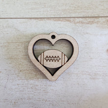Load image into Gallery viewer, Sports Ball Cutout Heart Drops (Center Hole)

