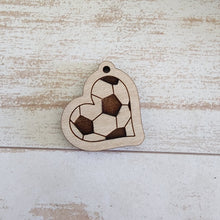Load image into Gallery viewer, Sports Ball Bordered Heart Drops (Side Hole)

