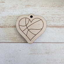 Load image into Gallery viewer, Sports Ball Bordered Heart Drops (Center Hole)
