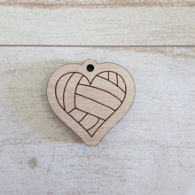 Load image into Gallery viewer, Sports Ball Bordered Heart Drops (Center Hole)
