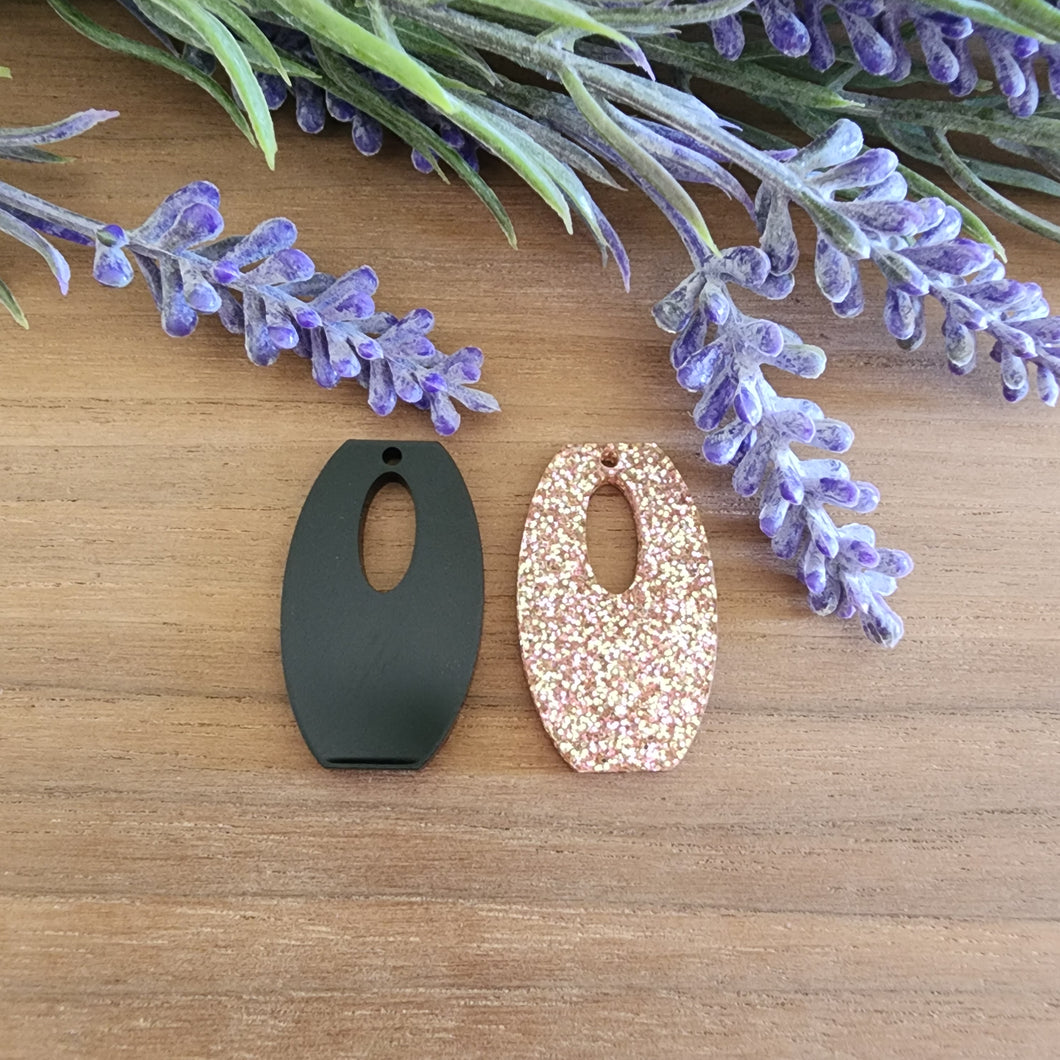 Acrylic Flattened Cutout Oval Drops