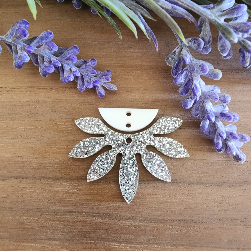 Half Flower 2 Piece Acrylic Drop